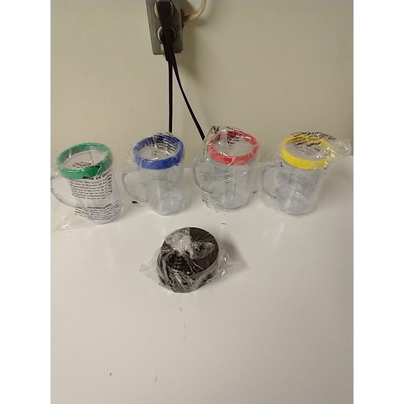 4 Magic Bullet Blender Mugs Cups With Rings & Lids Replacement Parts - Picture 4 of 6